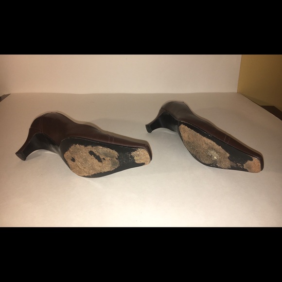 Brown Italian leather pointy pumps by Chloe, EU 37 - Picture 7 of 10